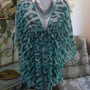 Sheer Flowy Top/ Coverup